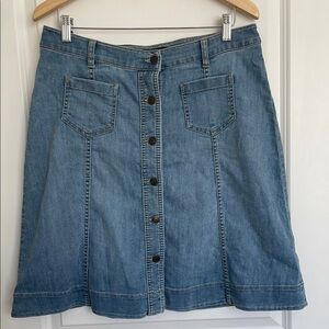 Chaps Women’s Denim Button-Front Skirt Lightwash 10